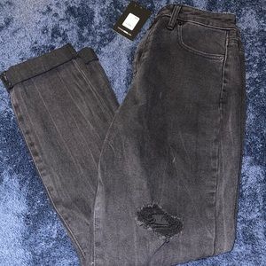 Black Ripped Mom Jeans